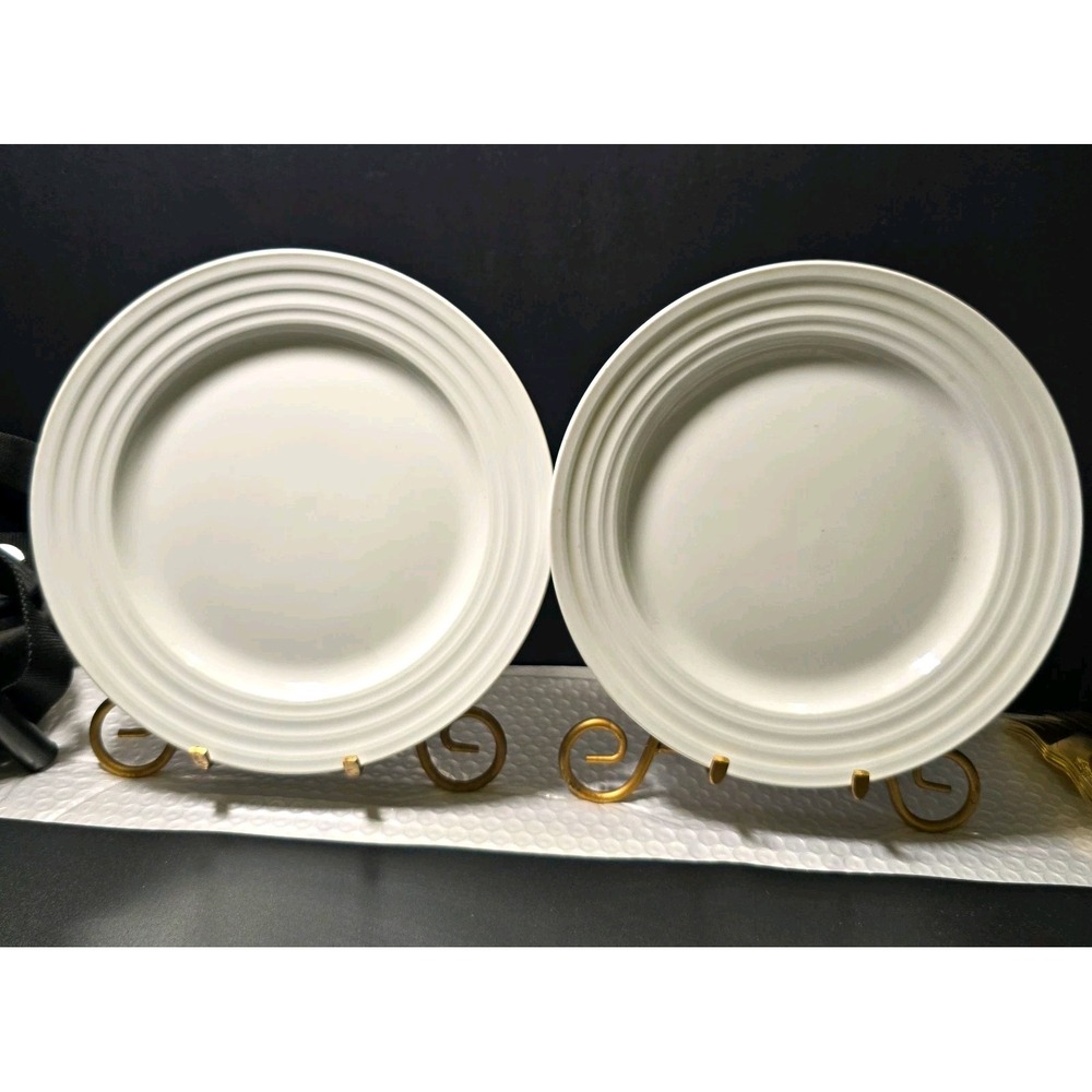 Better Homes & Gardens 9in Anniston White Round Dinner Plates Set of 2